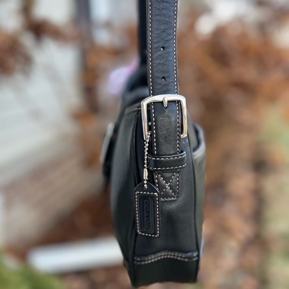 Coach Hampton Black Leather Shoulder Bag 🖤 Y2K - Picture 4 of 16